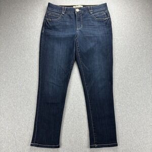 Democracy "Ab"solution Jeans Womens 10 Crop #1 Skinny Straight Leg Dark Wash